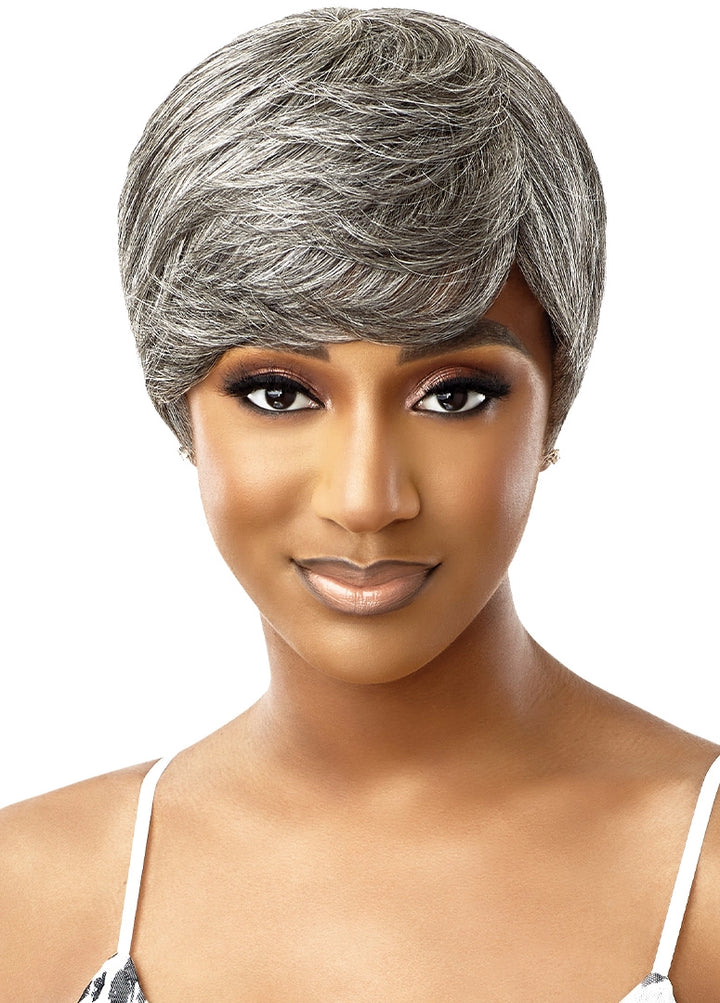 Outre Fab & Fly Gray Glamour Full Wig HH-Asha - GRAY COLOR WIGS