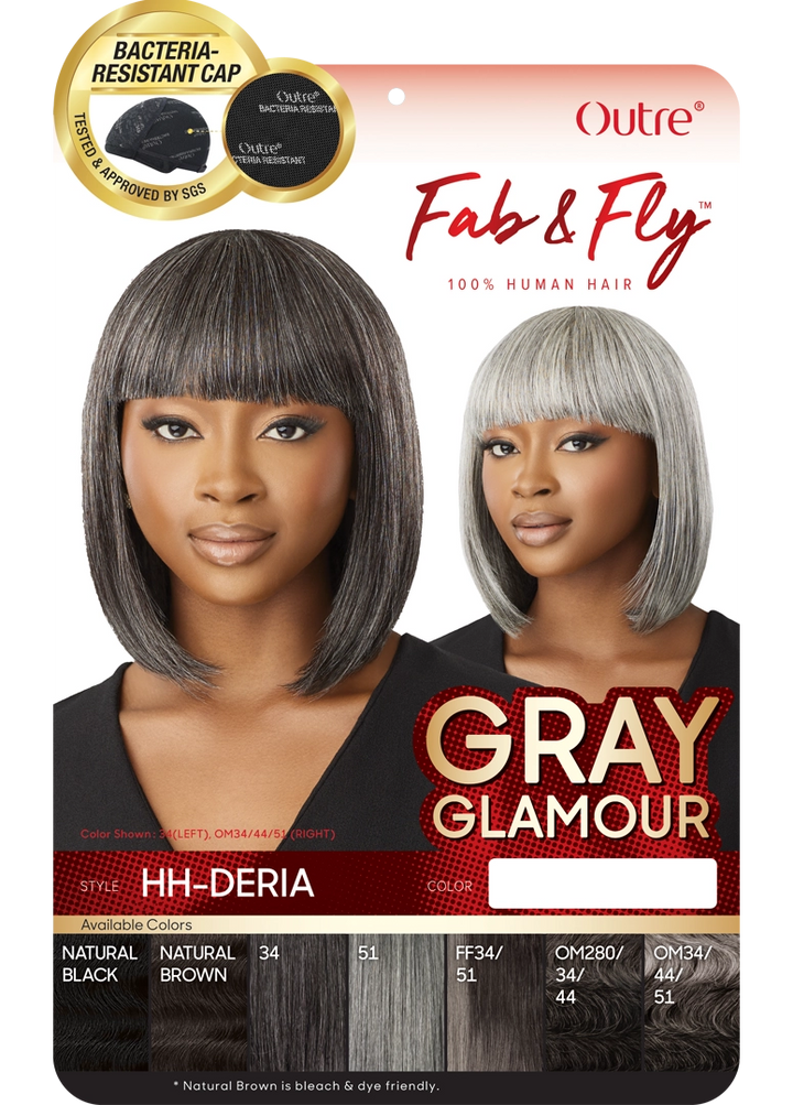 Outre Fab & Fly Gray Glamour Full Wig HH-Deria - GRAY COLOR WIGS