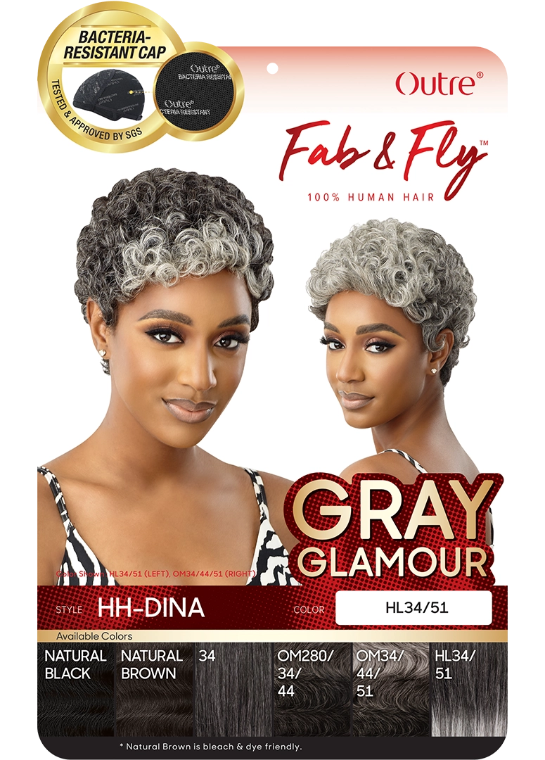 Outre Fab & Fly Gray Glamour Full Wig HH-Dina