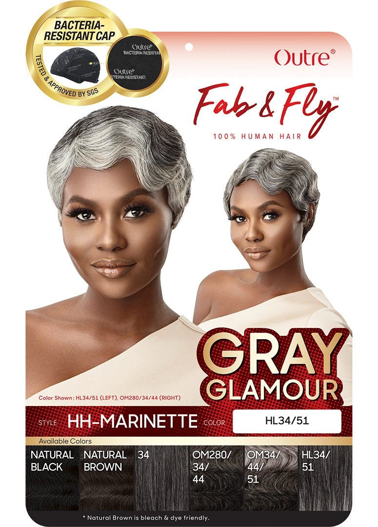 Outre Fab & Fly Gray Glamour Full Wig HH-Marinette