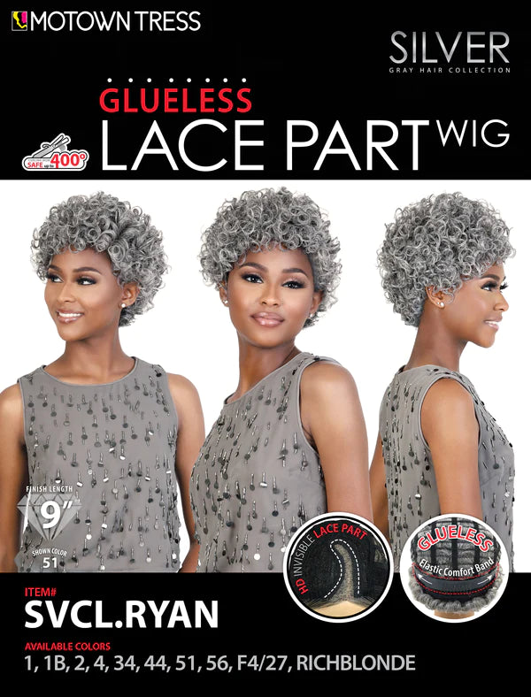 Motown Tress Silver Gray Hair Glueless Lace Part Wig SVCL.Ryan